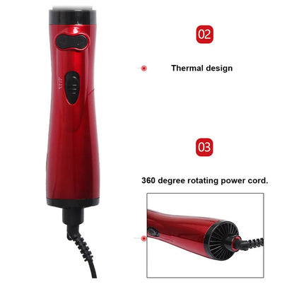 3 in 1 Rotating Hair Dryer Electric Comb Hair Straightener Brush Dryer Brush Hot Air Comb Negative Ion Hair Styler Comb
