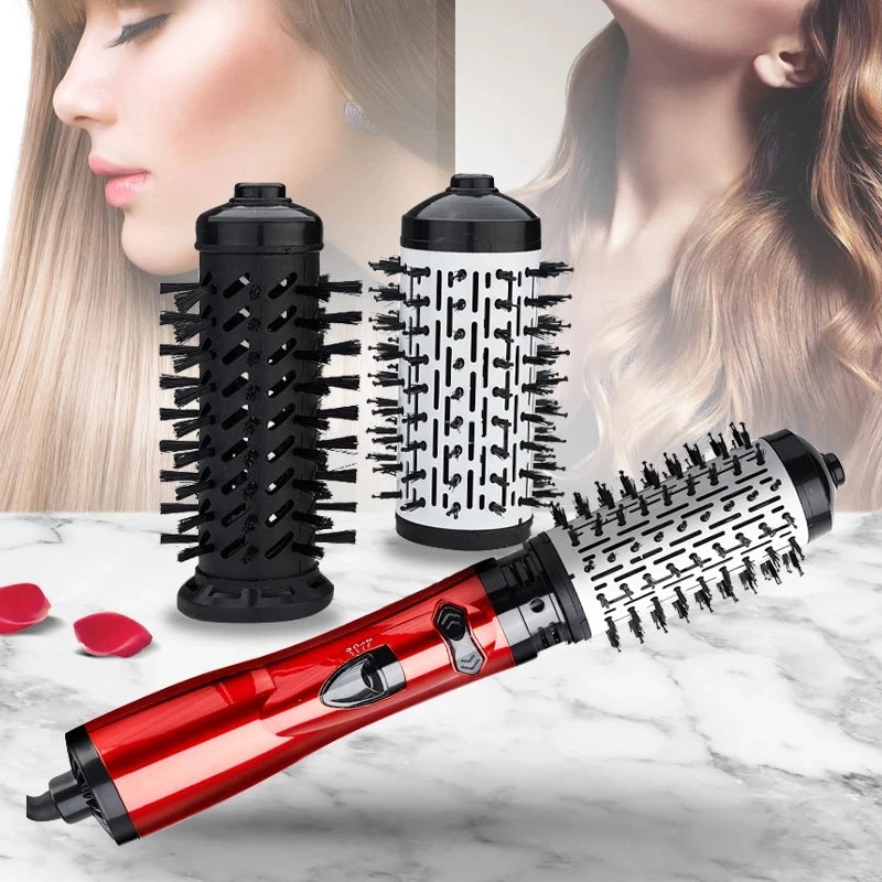 3 in 1 Rotating Hair Dryer Electric Comb Hair Straightener Brush Dryer Brush Hot Air Comb Negative Ion Hair Styler Comb